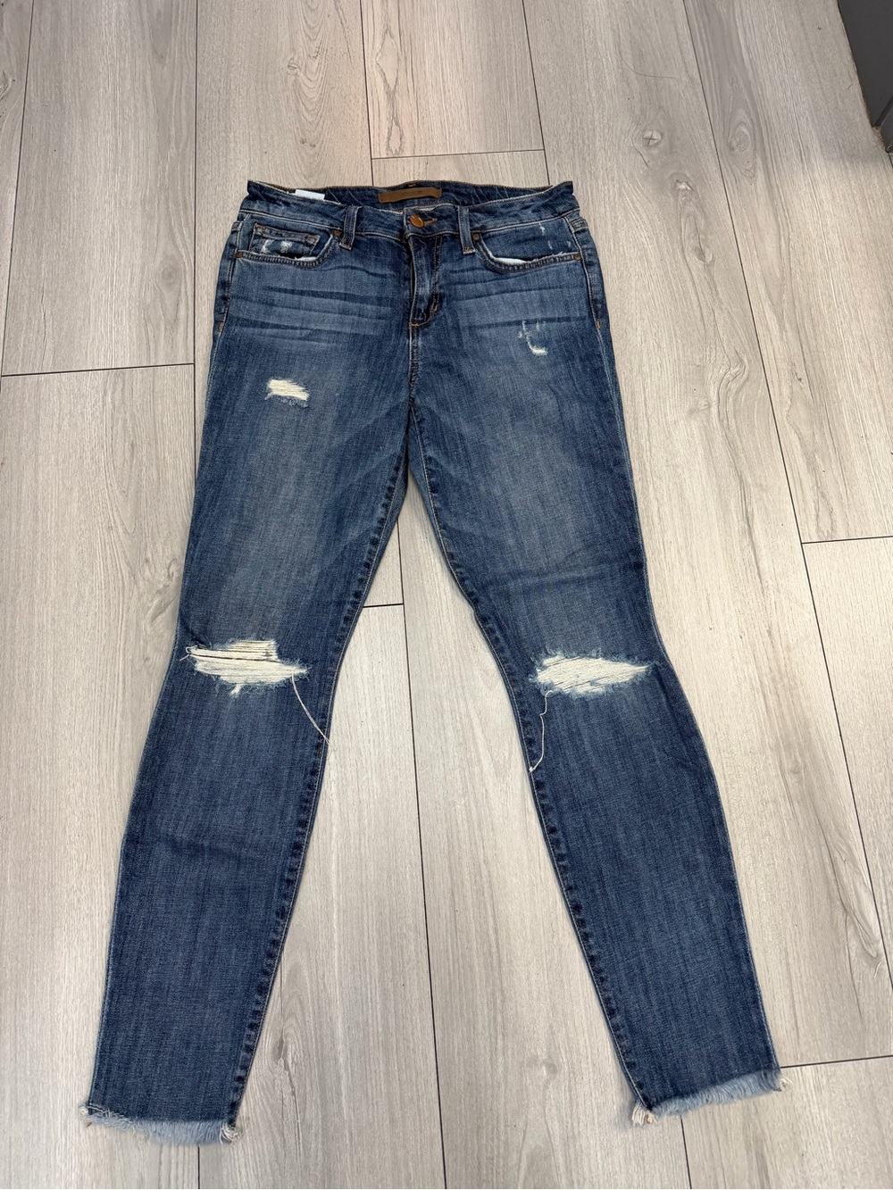 Joe's Jeans Distressed Dark Blue Skinny Jeans